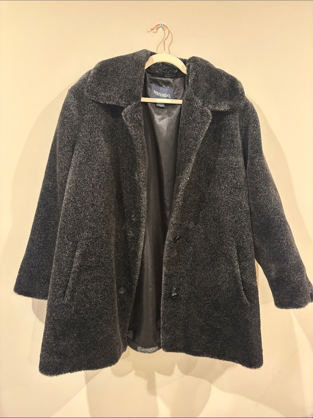 Bernardo Black and White Faux-Fur Coat